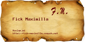 Fick Maximilla névjegykártya